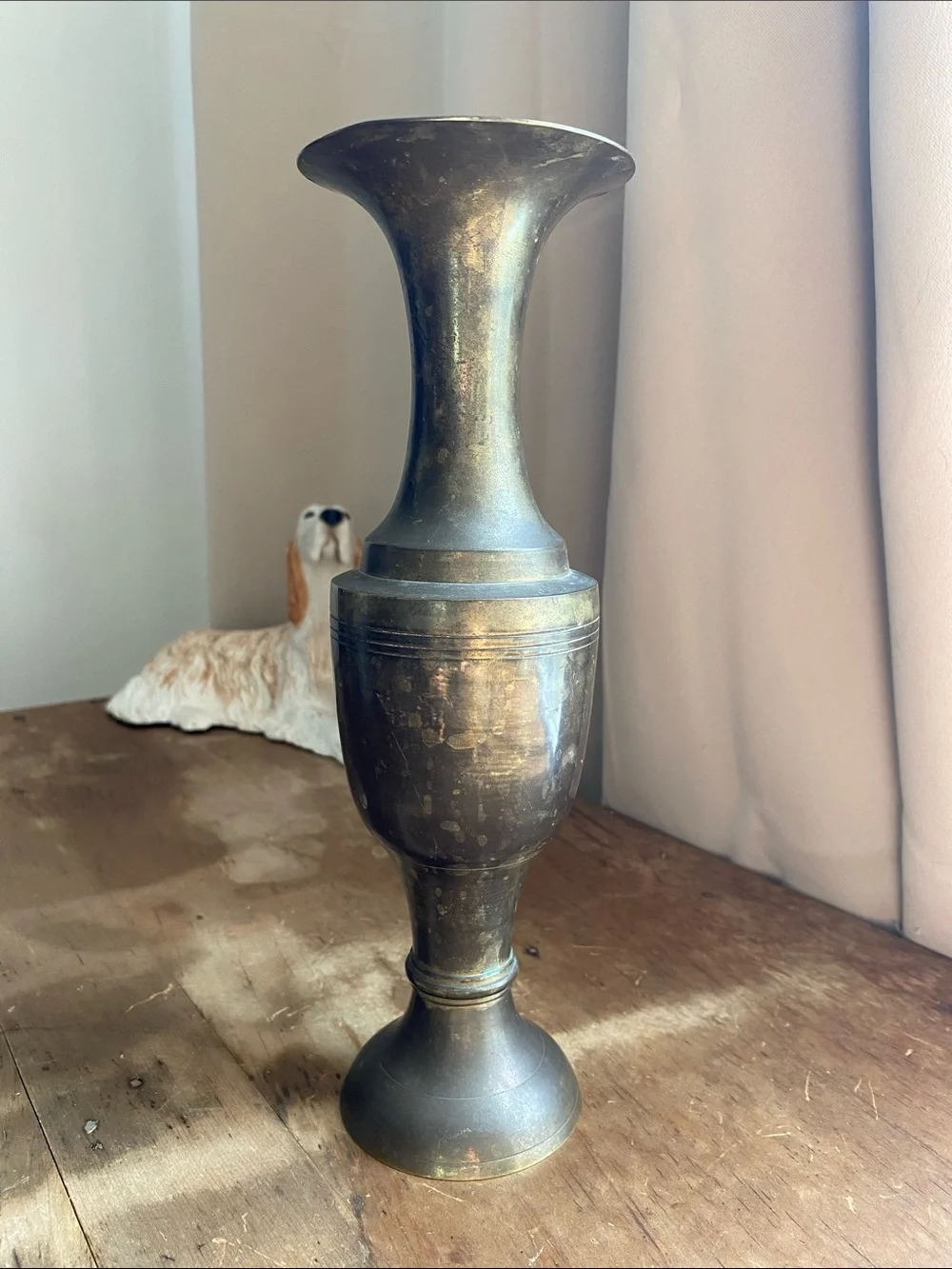 Brass Indian Vase with Patina Small